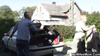 Taboo cock sucking and doggy-fuck with son-in-law