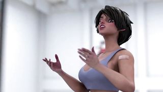 3D Ebony Schoolgirls Locker Room Fuck