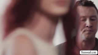 Angry stepdad barebacks TS stepdaughter