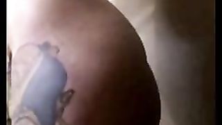 Shower anal fuck with young babe and creampie