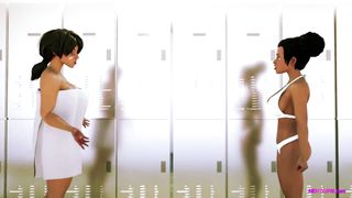 Anime Ebony Hotties Locker Room Fucking
