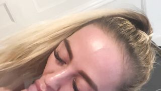 Blonde Girl Blows on Big Dick