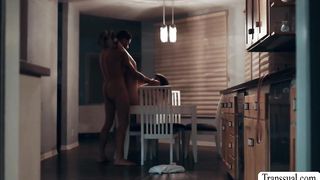 Party goer TS lets stepbro bang her ass