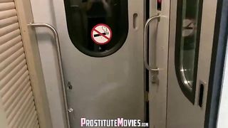 Tinder girl fucked in train toilet