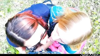 Blowjob in the park and a stranger joins inPart3