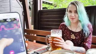 Laruna Mave Remote orgasm control of my Stepsister in Pub