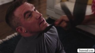 TS lets husband watch while getting analed