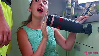 Nata Sweet try to simulate a threesome and test an amazing sex toy