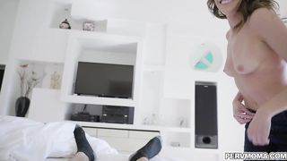 Hot stepmom caught son jerking with her panties