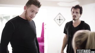 Cleaning lady gets group fucked hard