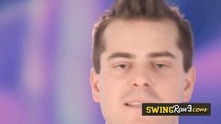 Fun in the pool with these naked swinger babes!