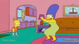 Marge Simpson receives a big load