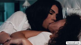 Teen babe gets fucked by TS stepmother