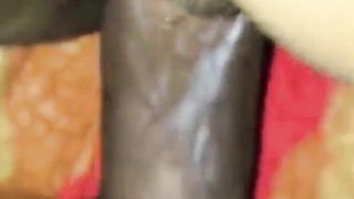 Hot creampie with a big black cock cumshot