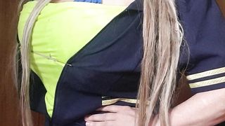 Mistress Susi teasing with huge tits giving a sph