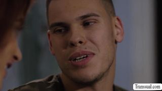 Horny dude lets TS stepsis bang his ass