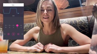 Cumming hard in public restaurant with Lush remote controlled vibrator