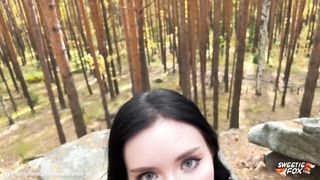 Brunette Sweetie Fox Public Deepthroats Dick