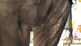 Lilee Lay Wife risky flashing in public store, no panties, in mini dress and many witnesses