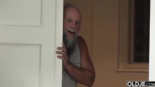 Old Young Porn Group fucked Teen Takes 2 grandpa cocks and cums hardcore