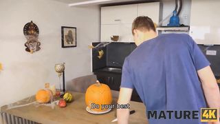 MATURE4K. Taste of her pumpkin pussy Lilian Black