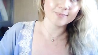 Hot Blonde Babe sucks and fucks dildo on webcam