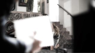 Big tits wife offers body to finance guy