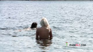 Voyeur catches young nudist babes