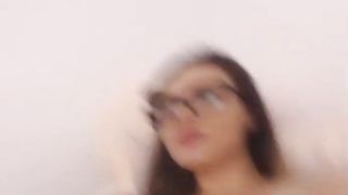 Busty Chick with glasses fingering herself