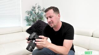 Makes a shooting pool deal with busty girl