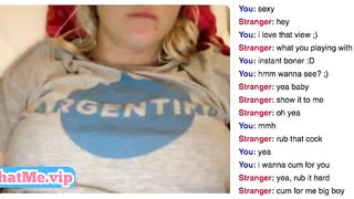 Horny blonde masturbating on random chat