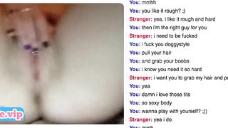 Horny blonde masturbating on random chat