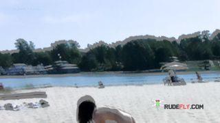 Unaware young nudist chicks