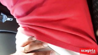 Ouch.! In the ass hurts! Anal car in public parking