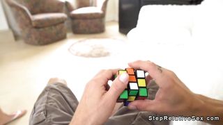 Big cock man fucks Asian stepsister