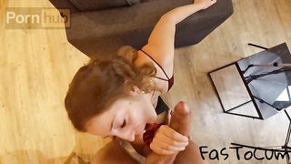 In the morning this cum hungry slut drains the juice from balls to the last drop