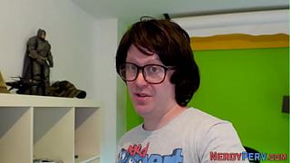 Nerd Pervert porn video Myla Elyse suking dick