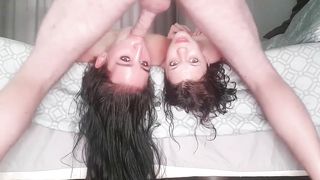 Using not 1 but 2 whores mouths as my personal cock pocket while they both