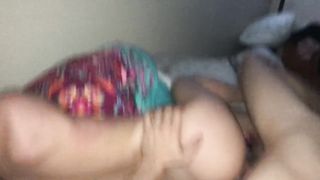 Railing girly from behind, making her cum, right after fucking a friend