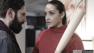 Small tits babe lets a hacker fuck her