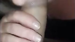 Milf slut sucks dick with cumshot in her mouth, she swallows all your juice