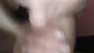 Milf slut sucks dick with cumshot in her mouth, she swallows all your juice