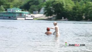 Young nudist babes caught on a hidden camera