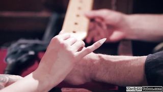 Stepdaughter gets spanked by her stepdad