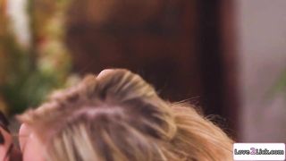 Blonde teen licks her latina coach pussy