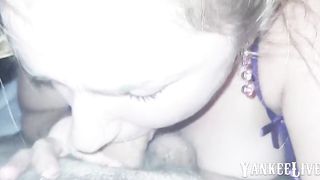 Husband gives more cum than his slutty cum dumpster girl could swallow.