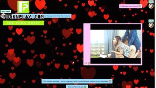 Tricky man seduce sexy young wife in the chat