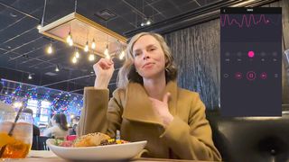 Public fun in changing room and restaurant with Lush remote controlled vibrator