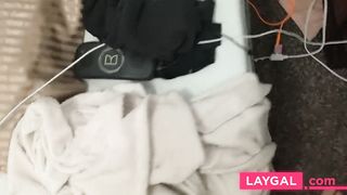 Slutty cam girl takes dick in her throat while boyfriend is away