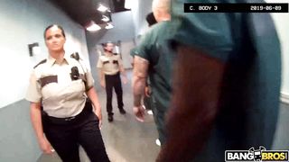 Big tits MILF guards fucks inmate